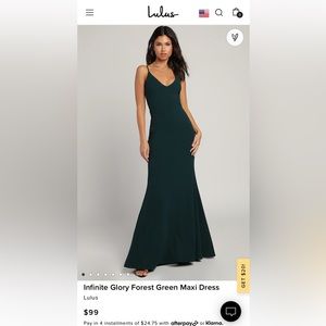 Lulu’s Infinite Glory Forest Green Maxi Dress